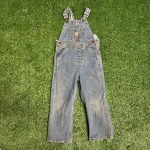 Carhartt Kids Overalls 4T Style 13706 100% Cotton Denim Blue Toddler Workwear